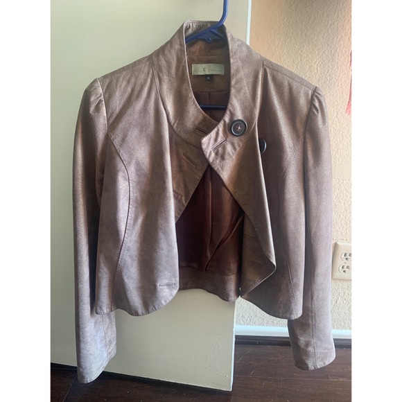 Lulu & Veronica 100% Leather Cropped Jacket - Picture 1 of 4